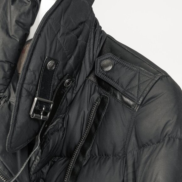 Burberry Brit Charcoal Leather-Trim Belted Puffer Jacket - Picture 5 of 16